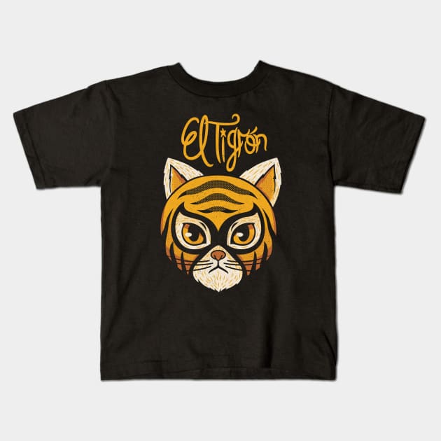 Cat Luchador by Tobe Fonseca Kids T-Shirt by Tobe_Fonseca